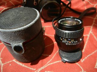 Vintage Pentax MX 35mm SLR Film Camera w/ 3 lenses,  flash,  UV filters 7