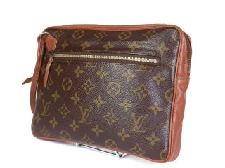 Louis Vuitton Vintage Marly Dragonne Monogram Canvas Leather Clutch Bag
