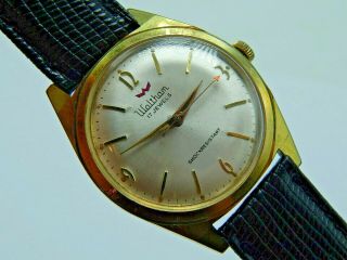 Vintage Gold Plated 17 Jewel Swiss Made Waltham Wrist Watch With Extra Long Band