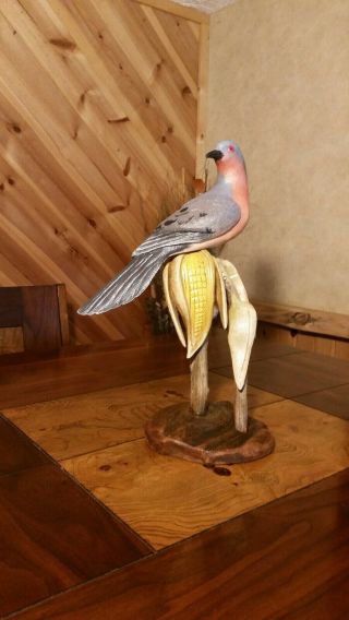 Passenger Pigeon Wood Carving Upland Game Bird Carving Duck Decoy Casey Edwards