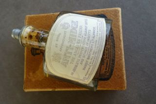 SCARCE 1920 ' HARDY BROS ALNWICK ENGLAND GLASS ANTI - MIDGE BOTTLE 4