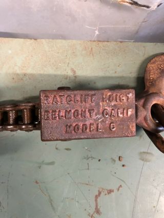 Vintage Ratcliff Co.  15K Lb Hoist,  Chain Binder,  Load Binder,  Model C Belmont Ca 3