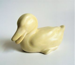 Antique Rookwood 1929 Pottery Duck Paperweight Yellow Ivory Matte Glaze 6064 Vtg