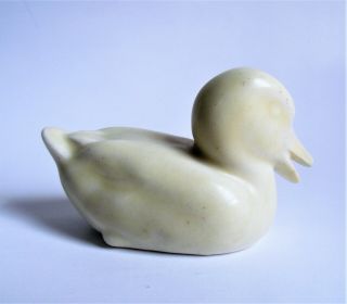 Antique ROOKWOOD 1929 Pottery DUCK PAPERWEIGHT Yellow Ivory Matte Glaze 6064 VTG 7