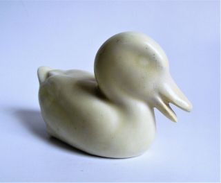 Antique ROOKWOOD 1929 Pottery DUCK PAPERWEIGHT Yellow Ivory Matte Glaze 6064 VTG 8
