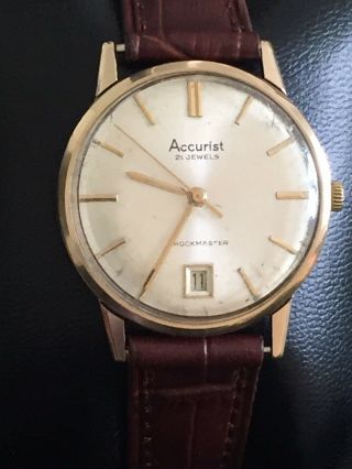 Vintage 1950’s “accurist” 9k Gold 21 Jewels Swiss Mech Move Men’s Watch