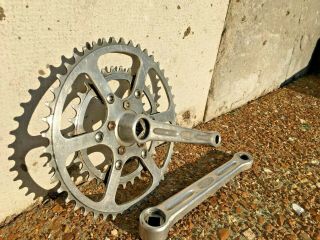 Vintage French Stronglight 49d Cranks Crankset Chainset 170mm 46x32