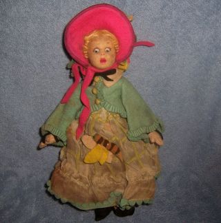 CUTE Antique Vintage Italy Felt Cloth Mascotte Doll Early Lenci 9 