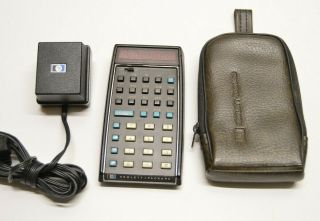 Vintage Hewlett Packard Hp 35 Red Led Handheld Calculator,  Power And Case