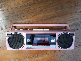 Vintage Panasonic Rx - Fm15 Cassette Boombox Am Fm Light Pink