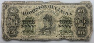 1878 $1 Dollar The Dominion Of Canada Bank Note (b) 8509c6 Rare Montreal Issue