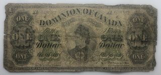 1878 $1 Dollar The Dominion Of Canada Bank Note (a) 618582 Rare Montreal Issue