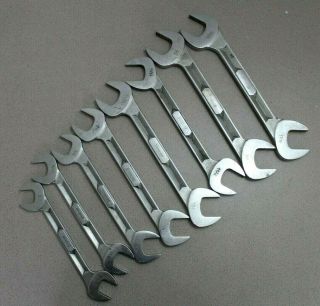 (8) Vintage Snap On 4 - Way Angle Head Open Wrench Set 1 - 1 - 7/16 " Vs 5246 5248 5242
