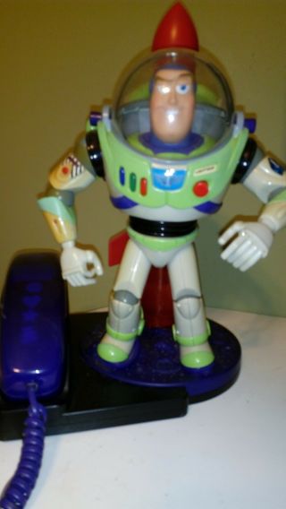 Vintage Disney Pixar Toy Story Buzz Lightyear Landline Telephone W Rocket Light