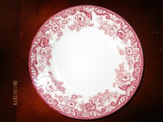 Seven Vtg Spode Delamere Cranberry 10 1/2” Dinner Plates S3784 - A7