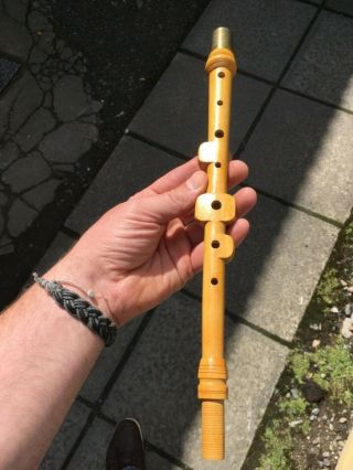 Vintage Irish Uilleann Pipes Chanter Unfinished Piece Sycamore Wood 14.  5”