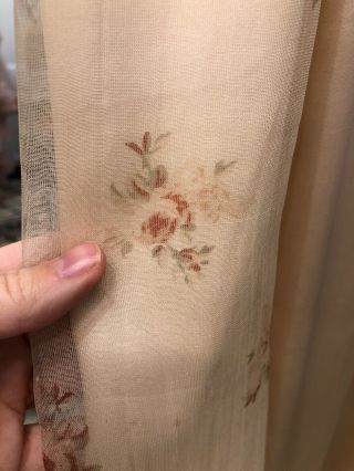 Antique Victorian 1900s floral print silk satin afternoon tea dress hand beaded 3