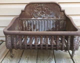 Antique Coal Grate Cast Iron Fireplace Insert Vintage Coal Basket Coal Grate