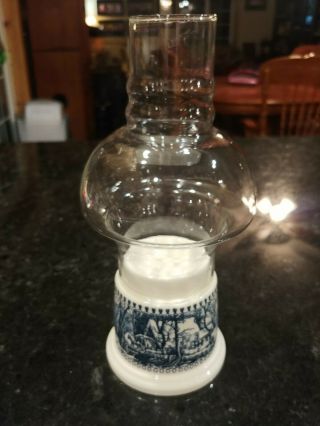 Rare Royal China Currier And Ives Candle Lamp