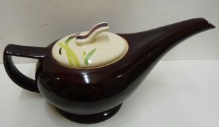 Red Wing Iris Teapot With Lid Vintage,  Hand Painted