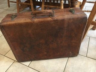 Retro Vintage Hartmann Suitcase Hard Luggage Case All Leather 24”x18”