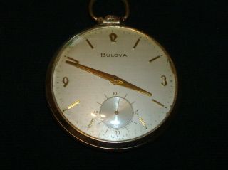 1965 Bulova 17j Pocket Watch Running