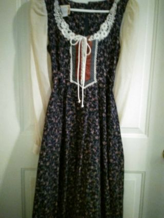 Vintage gunne sax prairie dress Size 11 1970 ' s 2