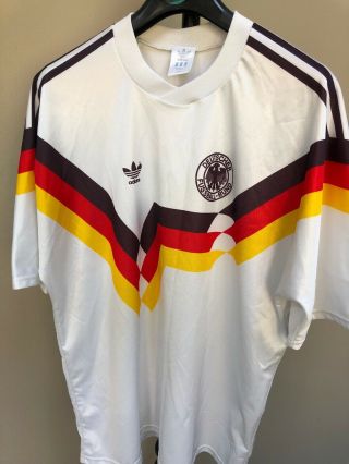 Germany Football Vtg Home Shirt 1988 - 90 World Cup 1990 Jersey Trikot Adidas L