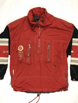 Bogner Vintage Mens Red Snow Ski Jacket Size Medium Half Zip