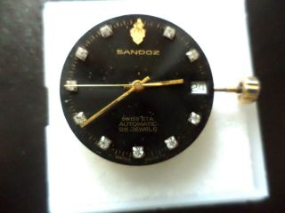 Vintage Hacking Eta Sandoz 2824 - 2,  Diamond Dial,  Hands,  Stem,  Crown.