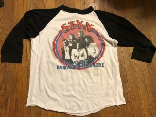 Vintage T Shirt STYX At The Paradise Theatre 1981 Rare Soft Thin Concert Tour 2