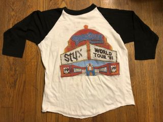 Vintage T Shirt STYX At The Paradise Theatre 1981 Rare Soft Thin Concert Tour 3