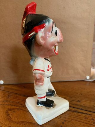 VINTAGE CHIEF WAHOO CLEVELAND INDIANS GOLD TOOTH MASCOT BANK STANFORD POTTERY 2