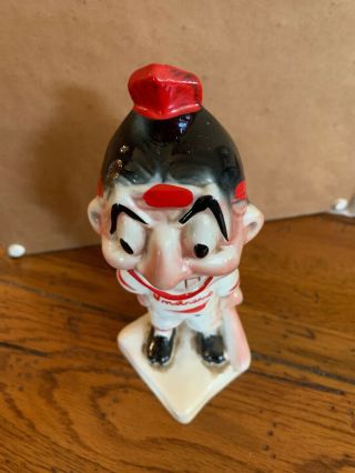 VINTAGE CHIEF WAHOO CLEVELAND INDIANS GOLD TOOTH MASCOT BANK STANFORD POTTERY 6
