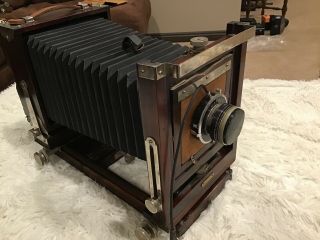 Rare Vintage Wooden Gundlach Korona View 4x5 Camera Graphex Lens
