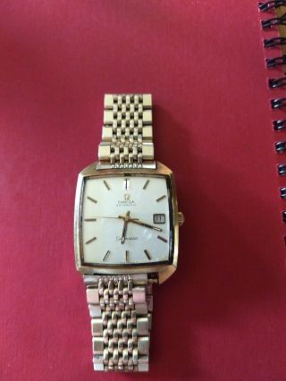 Omega Seamaster Automatic Vintage Square Gold Plated Men 