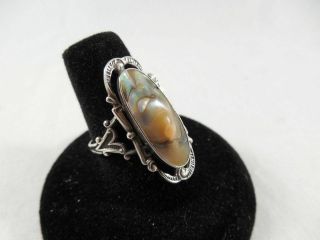 Antique Abalone Blister Pearl Ring Sterling Silver 925 Ring Sz 8