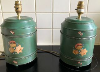 Vintage Toleware Painted Table Lamps In Order