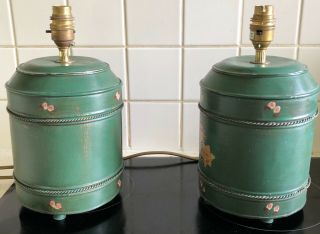 VINTAGE TOLEWARE PAINTED TABLE LAMPS in order 2