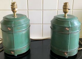 VINTAGE TOLEWARE PAINTED TABLE LAMPS in order 3