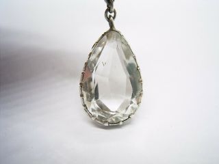 ANTIQUE GEORGIAN VICTORIAN NATURAL ROCK CRYSTAL AND SILVER LONG DROP EARRINGS 5