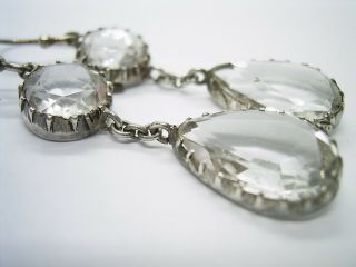 ANTIQUE GEORGIAN VICTORIAN NATURAL ROCK CRYSTAL AND SILVER LONG DROP EARRINGS 8