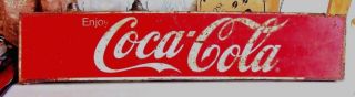 Vintage Enjoy Coco Cola Metal Sign Big 48 " X 10 " Advertising Sign