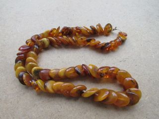 Baltic Amber Old Necklace Beads Rare Round Natural Vintage 49 G.