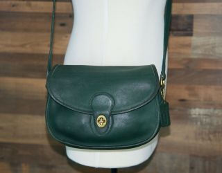 Vintage Coach Prairie Classic Green Leather Satchel Shoulder Purse Bag 9954 Rare