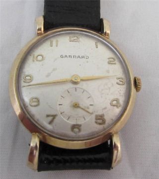Vintage 9ct Gold Garrard Wrist Watch With Deco Lugs Ex Spitfire Pilot