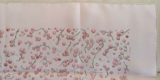 Pink ELEGANT HERMES Red Berries SILK SCARF by Leigh P Cooke RARE fruits polka 3