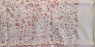 Pink ELEGANT HERMES Red Berries SILK SCARF by Leigh P Cooke RARE fruits polka 5