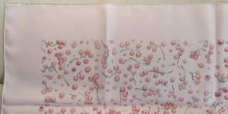 Pink ELEGANT HERMES Red Berries SILK SCARF by Leigh P Cooke RARE fruits polka 7