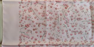 Pink ELEGANT HERMES Red Berries SILK SCARF by Leigh P Cooke RARE fruits polka 8